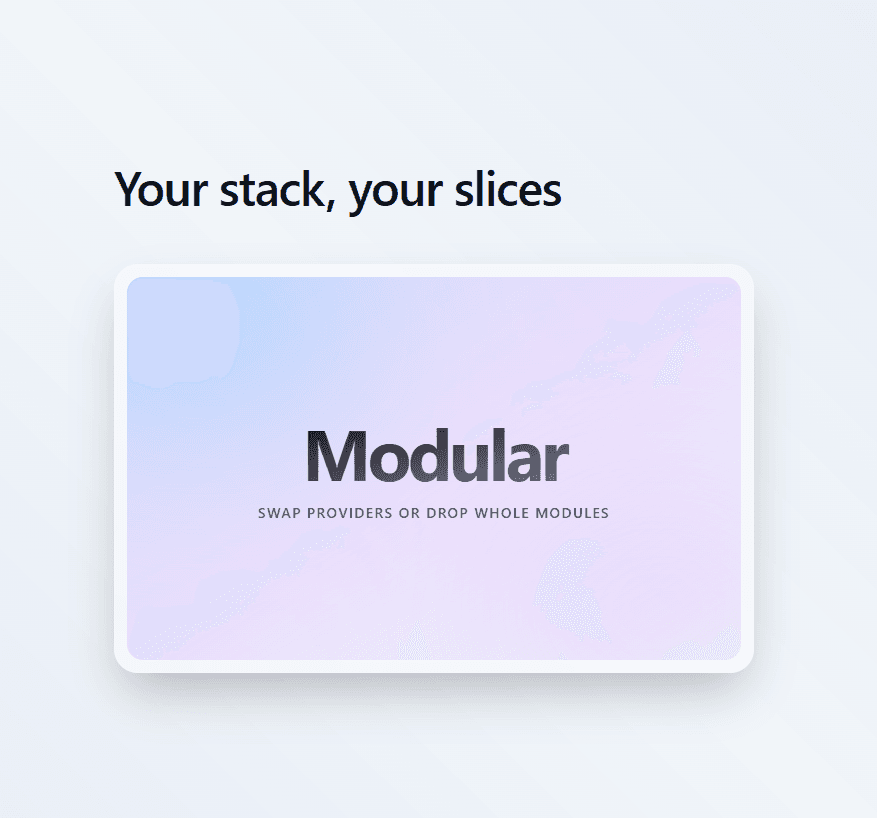 Auth carousel — modular stack